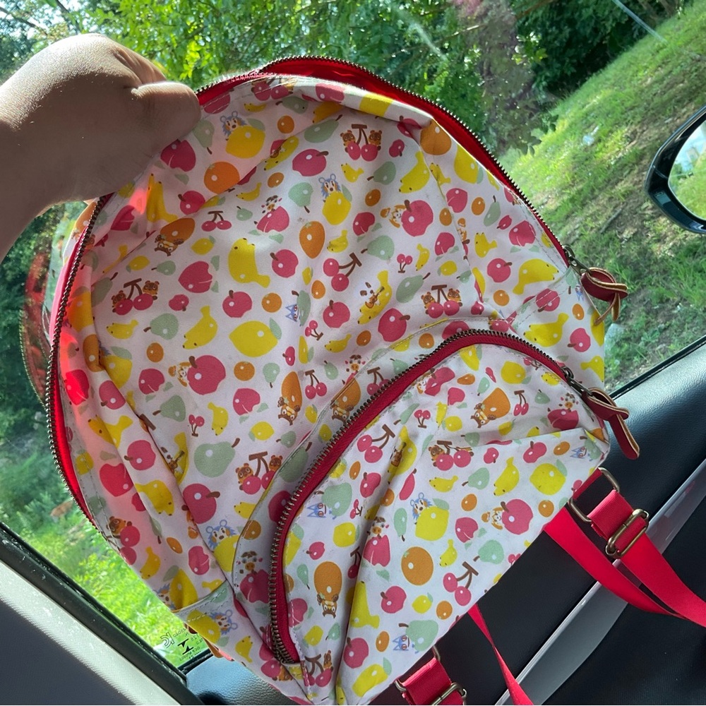 Nintendo Kids Backpack with Red and Yellow Fruit Pattern